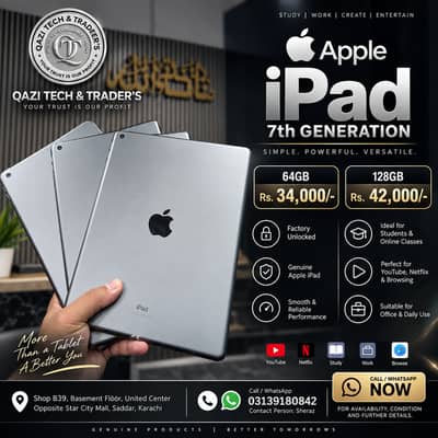 Apple iPad 7th Generation 64GB / 128GB Factory Unlocked | Genuine
