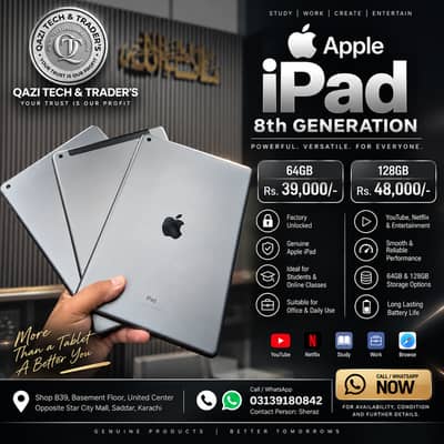 Apple iPad 8th Generation 64GB / 128GB Factory Unlocked | Genuine