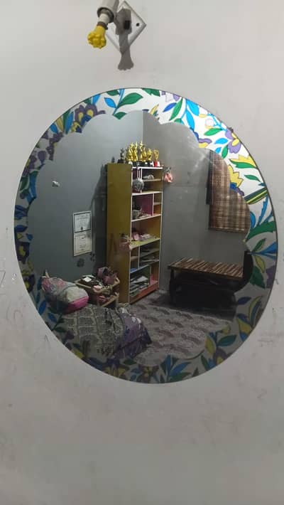 stylish wall mirror with border design