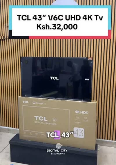 44 inch Samsung,TCL 4k Slim UHD QLED TV 3 years warranty O323-O9OOI29