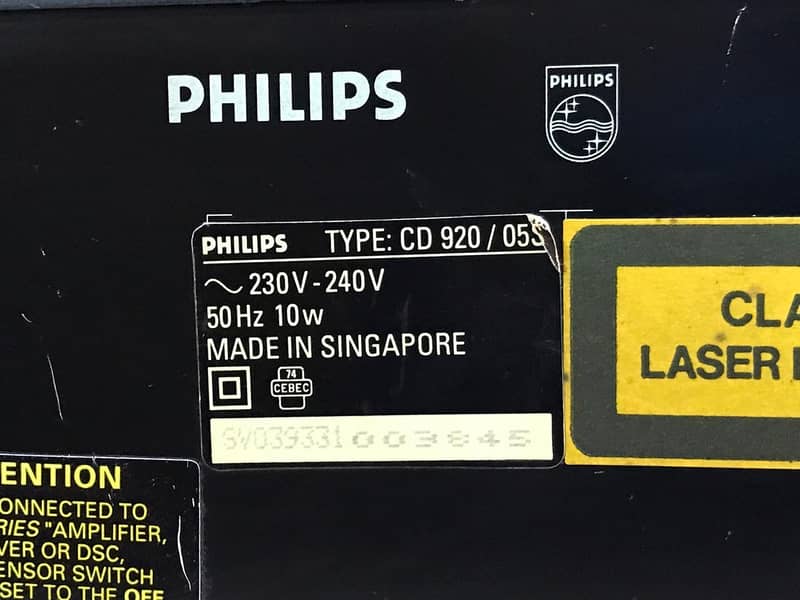 Philips Compact Disc (CD)-920 CD Player 16
