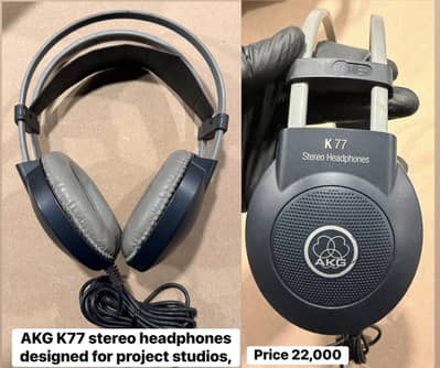 AKG K77 Stereo Studio Headphones monitor /Piano/Guitar/Keyboard/Amp