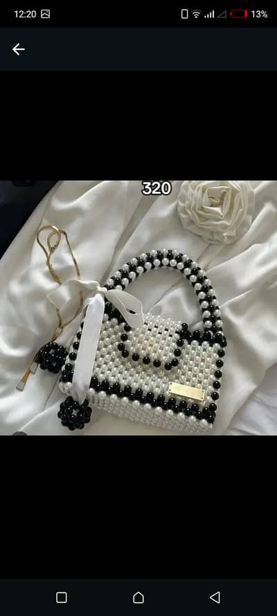 Handmade crystal beads bags made with love delivery all over Pakistan