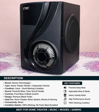 Xtreme Technologies 5.1 Home Theater -Powerful Bass-Excellent Sound