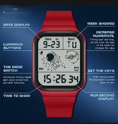 Waterproof Digital LED Watch for Men Women Teens