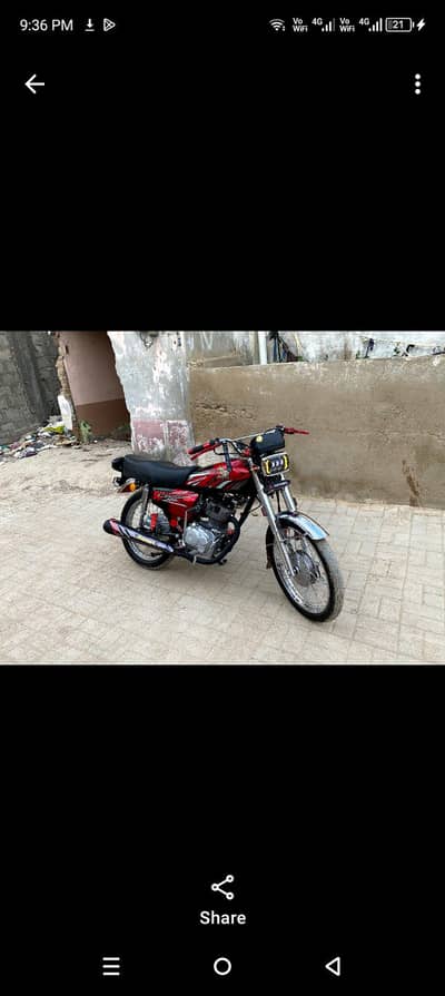 Honda 125 cg 2016 model Karachi number Whatsapp number 03254954686