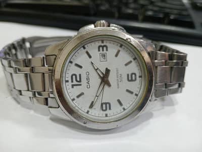 Casio watch MTP-1314 42 mm dial white dial color