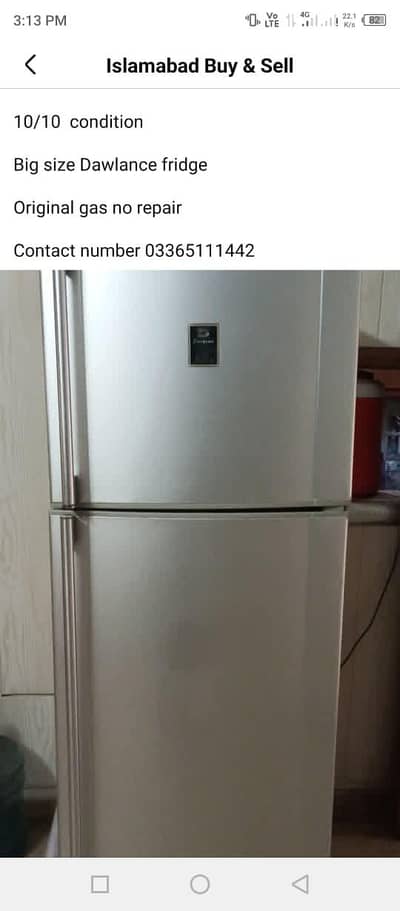 big size Dawlance fridge for sale