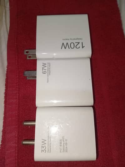 Original Xiaomi chargers 33W 67W 120W