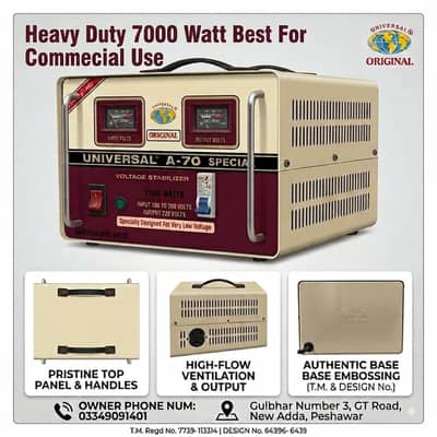 Universal Heavy Duty Stabilizer 7000 Watt Model A-70 Special
