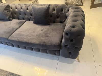Meeshan Turkish brand dark grey sofa premium velvet