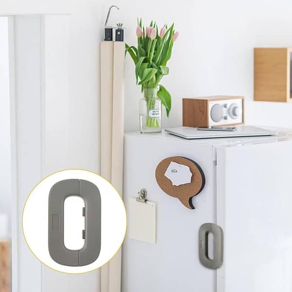 Premium Quality Self-Adhesive Refrigerator Fridge & Freezer Lock| Child Safety Fridge Door Lock- No Drilling Required| Baby Drawer 3M Adhesive Lock| Multi-Usage Cabinet, Cupboard & Wardrobe Safety Locks for Kids & Toddlers