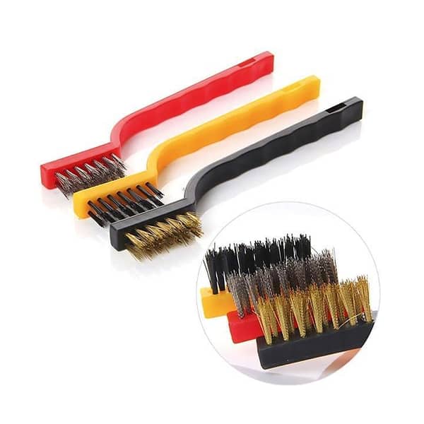 Legacy Deals 3 Pcs Wire Cleaning Brush Set| Steel, Brass & Nylon Brushes for Rust Removal & Gas Stove Cleaning| Mini Cleaning Tool Kit for Burner, Kitchen, Metal, Sink & Chimney Cleaning| Heavy Duty Multipurpose Brush Set