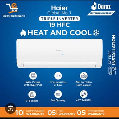 3/2/1/4/3/3/3/6/3/3Haier 1.5Ton Triple inverter Brand new and Box pack