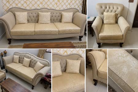 Sofa set - 7 seater sofa set for sale - Wooden Royal luxury sofa set