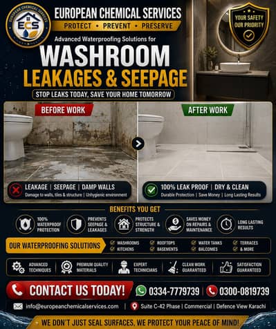 Bathroom Leakage | Seepage | Waterproofing Services | Repair & plugs