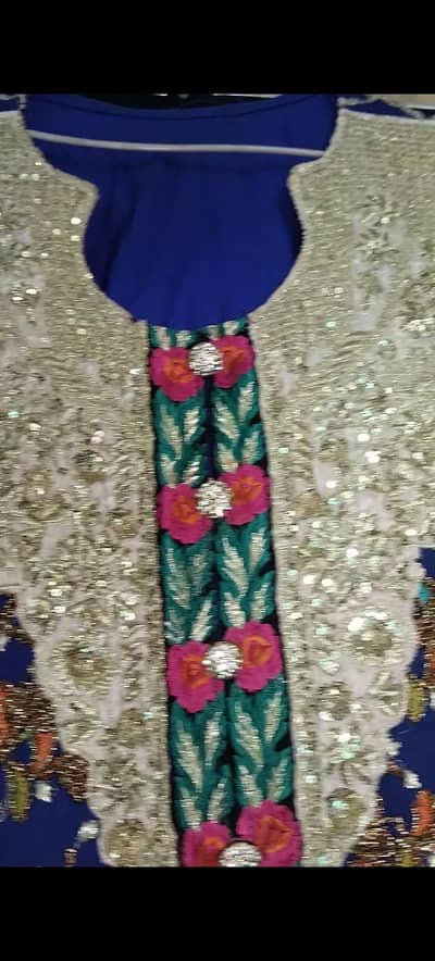 Royal Blue & Turquoise Fancy 1-Piece Dress | Heavy Work | Used