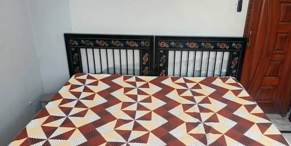 2 Single Iron Bed with Mattress - Lohe Ka Bed - Urgent Sale 42000