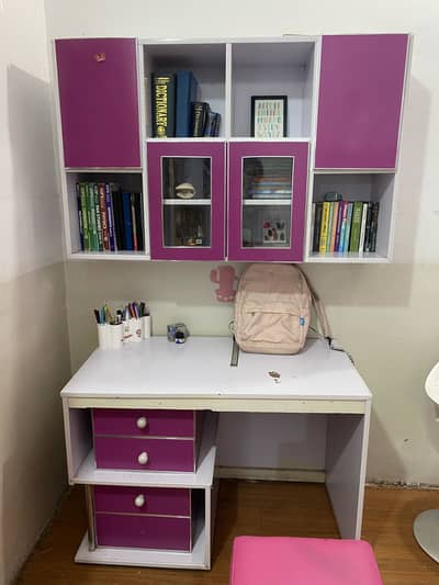 Modern design study table with cabinet