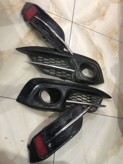 Honda civic front fog light cover and back bumper reflector