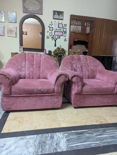pink color sofa