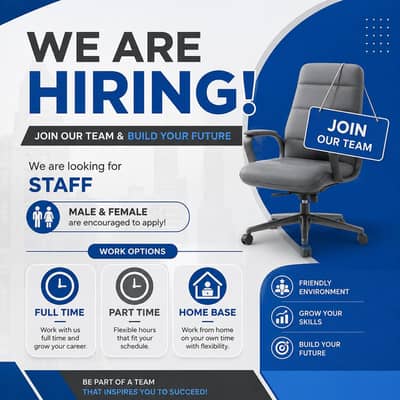 Hirring Male And female for work Hiring Male and Femal