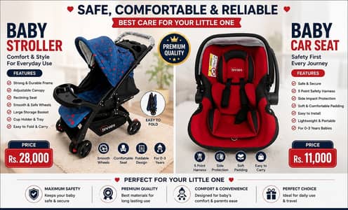 Tinnies Baby Stroller | Foldable Pram | Tinnies Baby Car Seat |