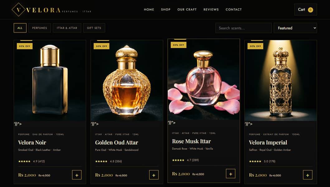 Luxury Perfume E-Commerce Website Development 1