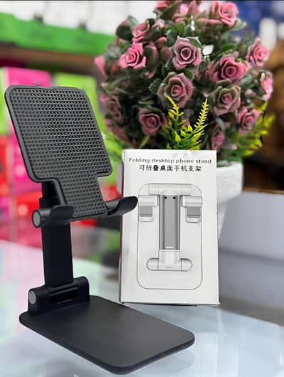Foldable Mobile Stand Black, White ABS Plastic