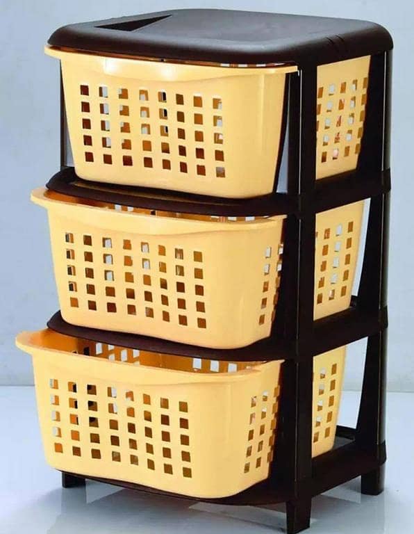 Kitchen Storage Box Drawer High Quality: 3‑Drawer Rack for Vegetables and Fruit, Portable Foldable 3-in-1