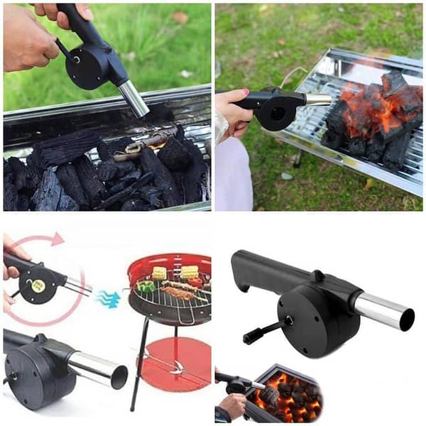 Outdoor Barbecue Fan: Hand-Cranked Air Blower for Portable Grill and Fire Bellows