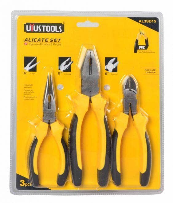 UYUS 3-Piece Set of Pliers: 6/6/8 Inch