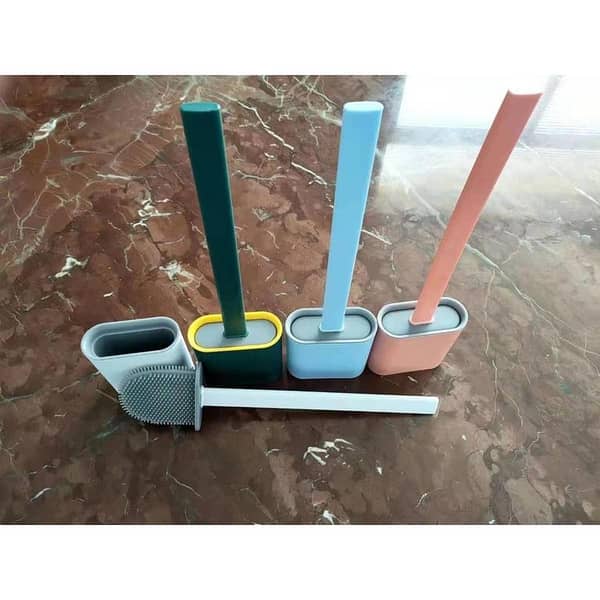 Silicone toilet brush with holder