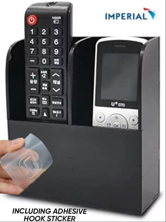 Media Organizer Office Supplies Storage 1,2,3 Compartments - TV/ AC Remote Control Holder Wall Mount