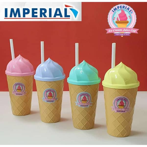 Reusable Plastic Water Straw Glass For Kids And Babies Ice cream Design Glass With Straw For Kids Pipe Sippy Cups
