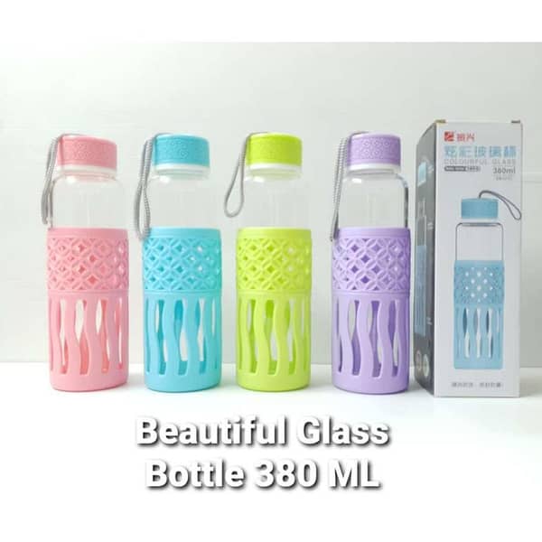 My Bottle Glass Water Bottle with Cover Bag - 380ml