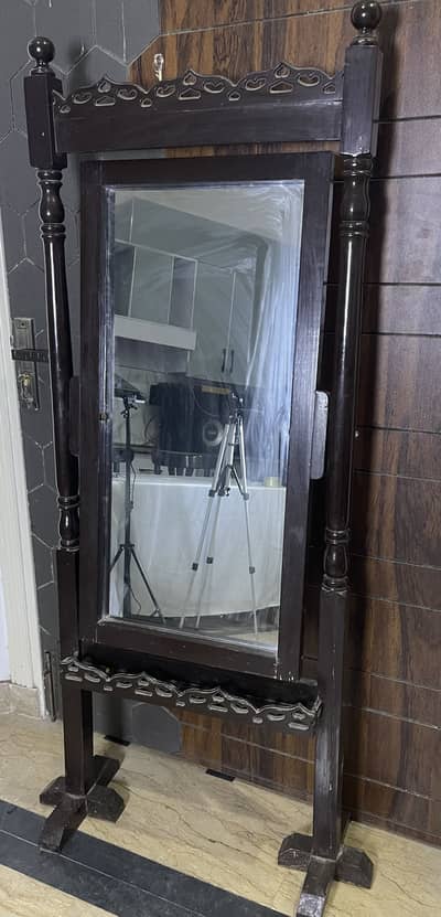 Vintage Wooden Dressing Mirror | Antique Style Full Length Mirror