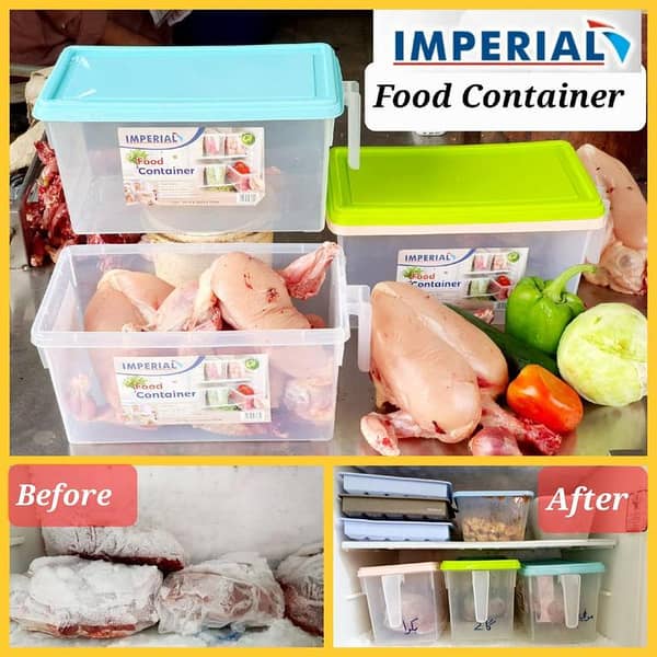 Plastic Food Storage Containers, Premium Quality Food Container Box Pack of 3, best for meet storage