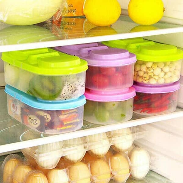 Dual-slot Kitchen Food Storage Box Crisper Refrigerator Preservation Container