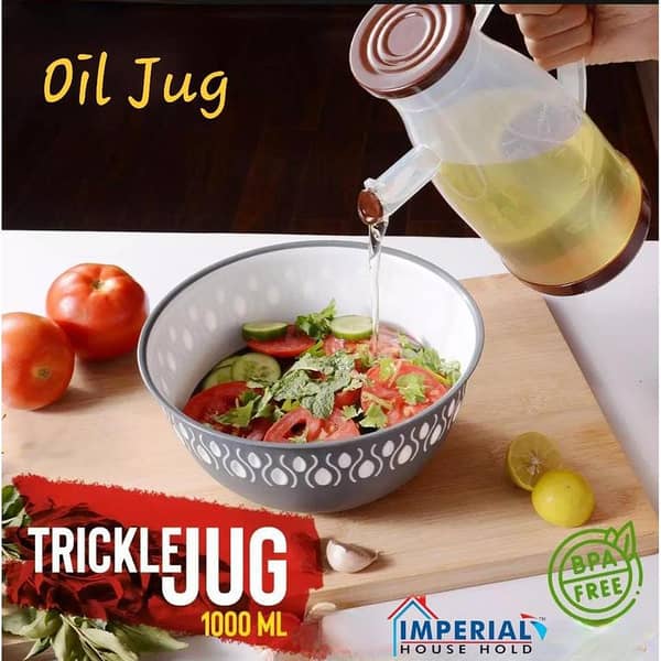 Oil Jug Plastic (1000 ml) Plastic Oil Jug High quality beautiful design, Cooking Essentials