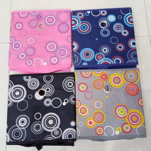 Foldable Square Fabric Storage Bin Collapsible Box Clothes Organizer Cube 12*12*12cm
