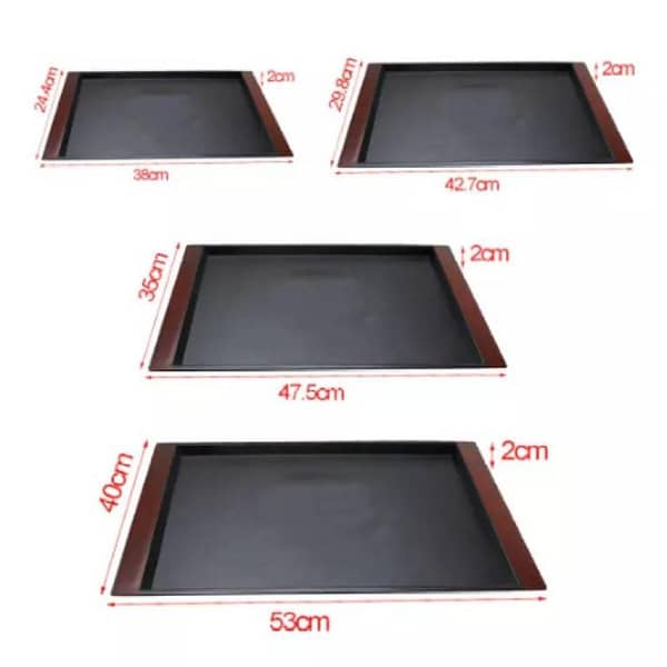Serving Tray  Wooden Texture High Quality Plastic Trays Different Sizes for Household Kitchen Multipurpose Use