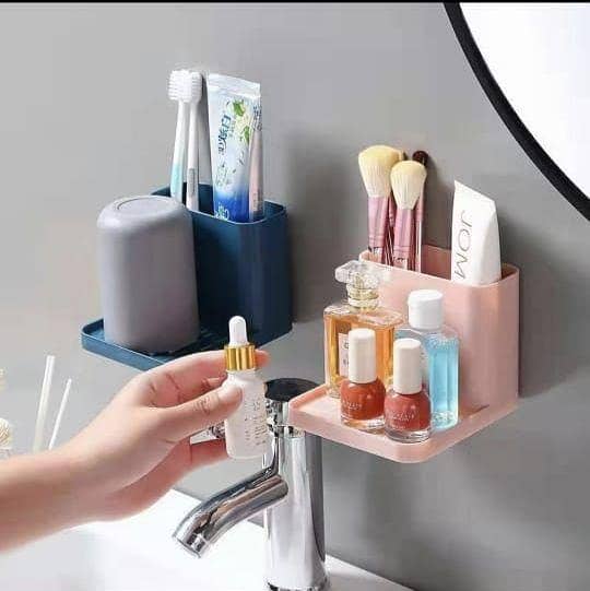 Multipurpose Kitchen and Bathroom Shelf Wall Holder with Strong Suction