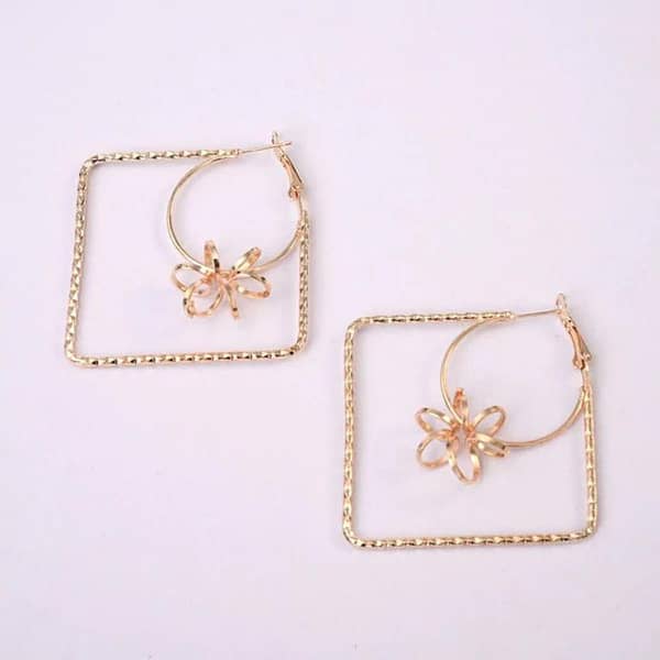 WOMEN'S/GIRL'S COSMOS Square Hoop Earrings