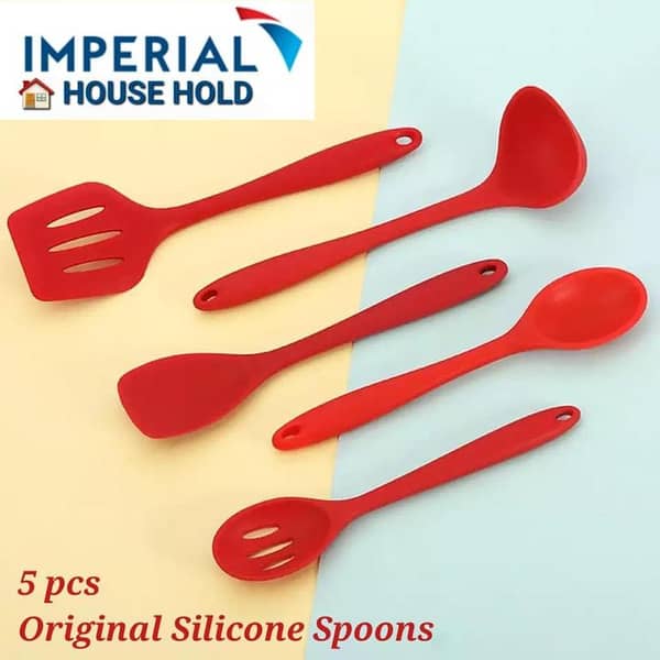 5 pcs of Silicone Spoon Kitchen Utensil Cooking Spoon Set