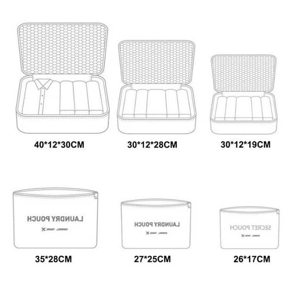 6-Piece Travel Storage Bag Set: Portable Luggage Organizers and Pouch Kit