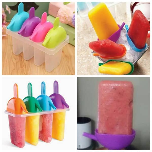 Reusable Ice Cream Maker Lolly Molds Set Kulfi Maker Plastic Multicolor