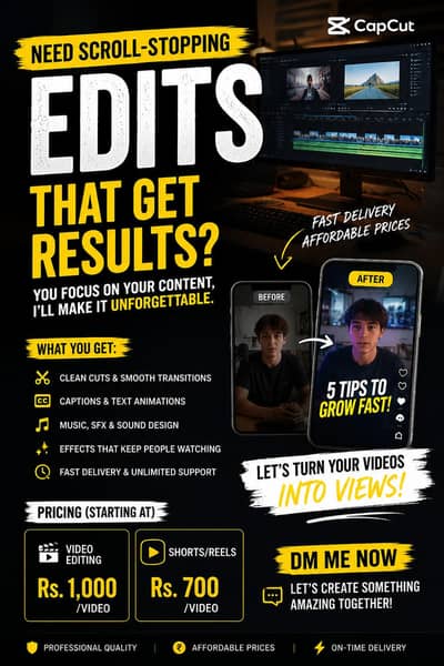  I Will Edit Your Videos Professionally — For Cheap! 