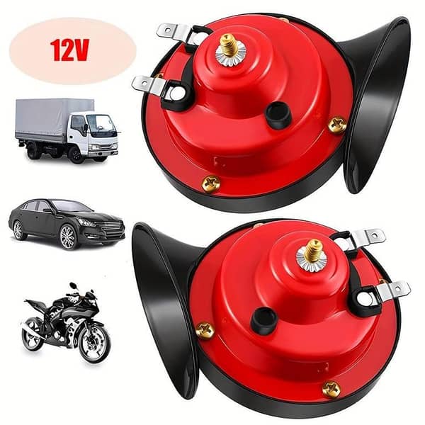 JFR AUTOS Universal 12V Loud Electric Horn - Waterproof Car Speaker Sound Signal for Motorcycles, Cars, Scooters, and Electric Vehicles