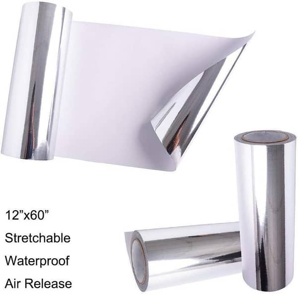 JFR Sticker Zone Chrome Mirror Silver Vinyl Wrap – 12"x60" | Self-Adhesive, Waterproof Car & Bike Decoration Film
